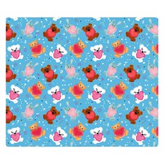 Cute Cats And Bears Double Sided Flano Blanket (small) 