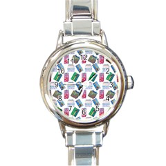 New Year Gifts Round Italian Charm Watch by SychEva