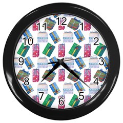 New Year Gifts Wall Clock (black) by SychEva