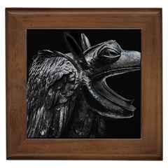 Creepy Monster Bird Portrait Artwork Framed Tile by dflcprintsclothing