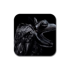 Creepy Monster Bird Portrait Artwork Rubber Square Coaster (4 Pack)