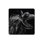 Creepy Monster Bird Portrait Artwork Square Magnet Front