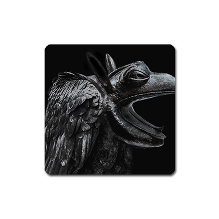 Creepy Monster Bird Portrait Artwork Square Magnet