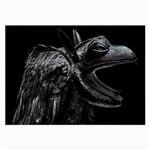 Creepy Monster Bird Portrait Artwork Large Glasses Cloth Front