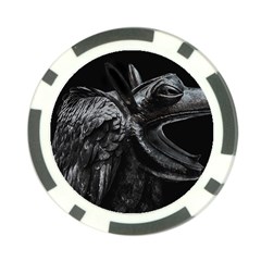 Creepy Monster Bird Portrait Artwork Poker Chip Card Guard by dflcprintsclothing