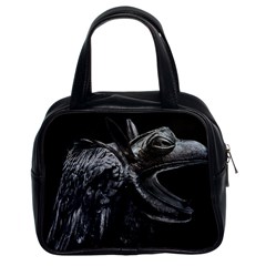 Creepy Monster Bird Portrait Artwork Classic Handbag (two Sides) by dflcprintsclothing