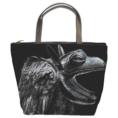 Creepy Monster Bird Portrait Artwork Bucket Bag by dflcprintsclothing