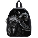 Creepy Monster Bird Portrait Artwork School Bag (Small) Front