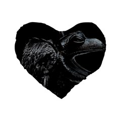 Creepy Monster Bird Portrait Artwork Standard 16  Premium Heart Shape Cushions by dflcprintsclothing