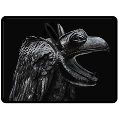 Creepy Monster Bird Portrait Artwork Double Sided Fleece Blanket (large)  by dflcprintsclothing