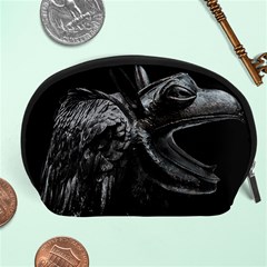 Creepy Monster Bird Portrait Artwork Accessory Pouch (large) by dflcprintsclothing