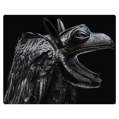 Creepy Monster Bird Portrait Artwork Double Sided Flano Blanket (medium)  by dflcprintsclothing