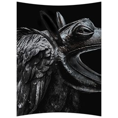 Creepy Monster Bird Portrait Artwork Back Support Cushion by dflcprintsclothing