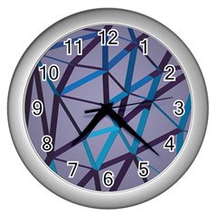 3d Lovely Geo Lines 2 Wall Clock (silver) by Uniqued