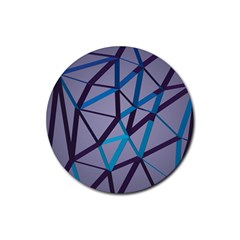 3d Lovely Geo Lines 2 Rubber Round Coaster (4 Pack) by Uniqued