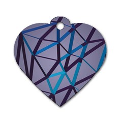 3d Lovely Geo Lines 2 Dog Tag Heart (two Sides) by Uniqued