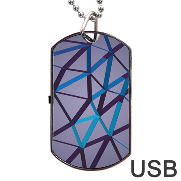 3d Lovely Geo Lines 2 Dog Tag USB Flash (One Side)