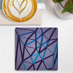 3d Lovely Geo Lines 2 Uv Print Square Tile Coaster  by Uniqued