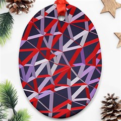 3d Lovely Geo Lines Vii Ornament (oval) by Uniqued