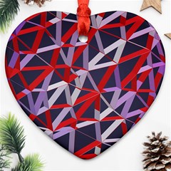 3d Lovely Geo Lines Vii Ornament (heart)