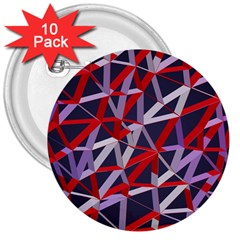 3d Lovely Geo Lines Vii 3  Buttons (10 Pack)  by Uniqued