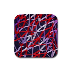 3d Lovely Geo Lines Vii Rubber Square Coaster (4 Pack) by Uniqued