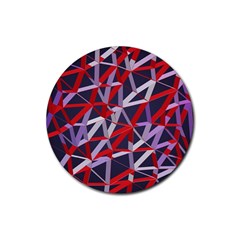 3d Lovely Geo Lines Vii Rubber Coaster (round) by Uniqued