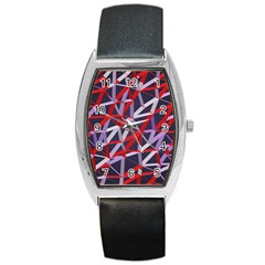 3d Lovely Geo Lines Vii Barrel Style Metal Watch by Uniqued