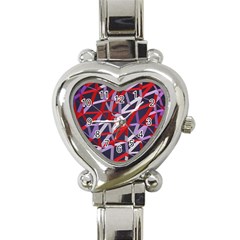 3d Lovely Geo Lines Vii Heart Italian Charm Watch by Uniqued