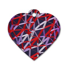 3d Lovely Geo Lines Vii Dog Tag Heart (one Side) by Uniqued