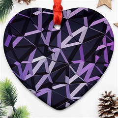 3d Lovely Geo Lines Vi Ornament (heart)