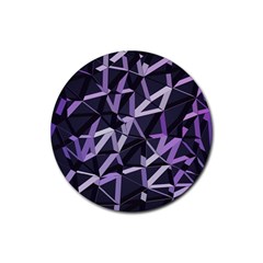 3d Lovely Geo Lines Vi Rubber Coaster (round) by Uniqued