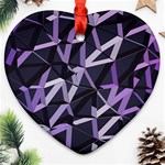 3d Lovely Geo Lines Vi Heart Ornament (Two Sides) Front