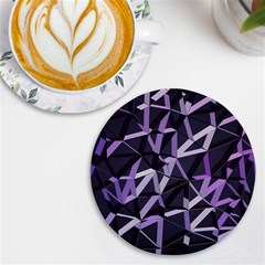 3d Lovely Geo Lines Vi Uv Print Round Tile Coaster by Uniqued