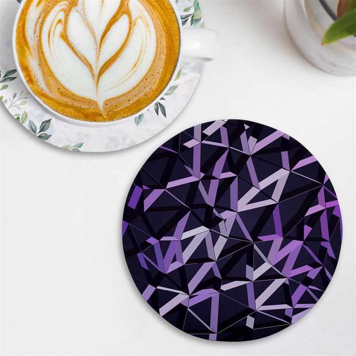 3d Lovely Geo Lines Vi UV Print Round Tile Coaster