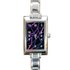 3d Lovely Geo Lines  V Rectangle Italian Charm Watch by Uniqued