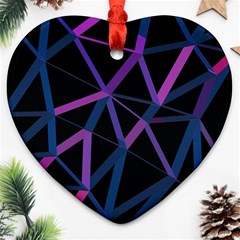 3d Lovely Geo Lines  V Ornament (heart)