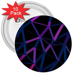 3d Lovely Geo Lines  V 3  Buttons (10 Pack)  by Uniqued