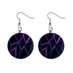 3d Lovely Geo Lines  V Mini Button Earrings by Uniqued