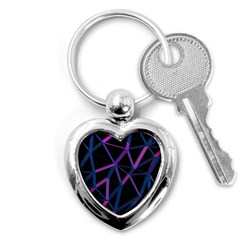 3d Lovely Geo Lines  V Key Chain (heart) by Uniqued