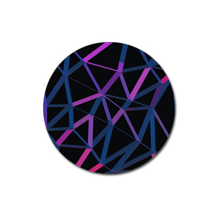 3d Lovely Geo Lines  V Magnet 3  (Round)