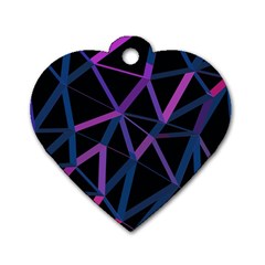 3d Lovely Geo Lines  V Dog Tag Heart (one Side) by Uniqued