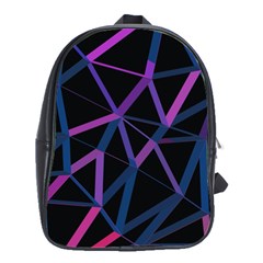 3d Lovely Geo Lines  V School Bag (large) by Uniqued