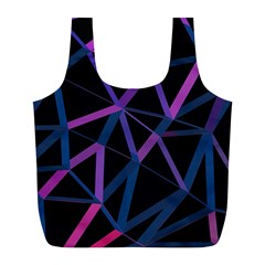 3d Lovely Geo Lines  V Full Print Recycle Bag (l) by Uniqued