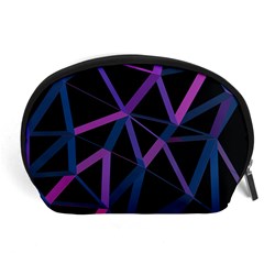 3d Lovely Geo Lines  V Accessory Pouch (large) by Uniqued