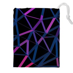 3d Lovely Geo Lines  V Drawstring Pouch (4xl) by Uniqued