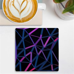 3d Lovely Geo Lines  V Uv Print Square Tile Coaster 