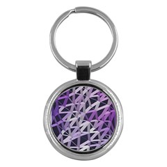 3d Lovely Geo Lines  Iv Key Chain (round) by Uniqued