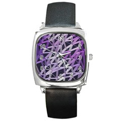 3d Lovely Geo Lines  Iv Square Metal Watch by Uniqued