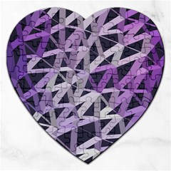 3d Lovely Geo Lines  Iv Jigsaw Puzzle (heart) by Uniqued